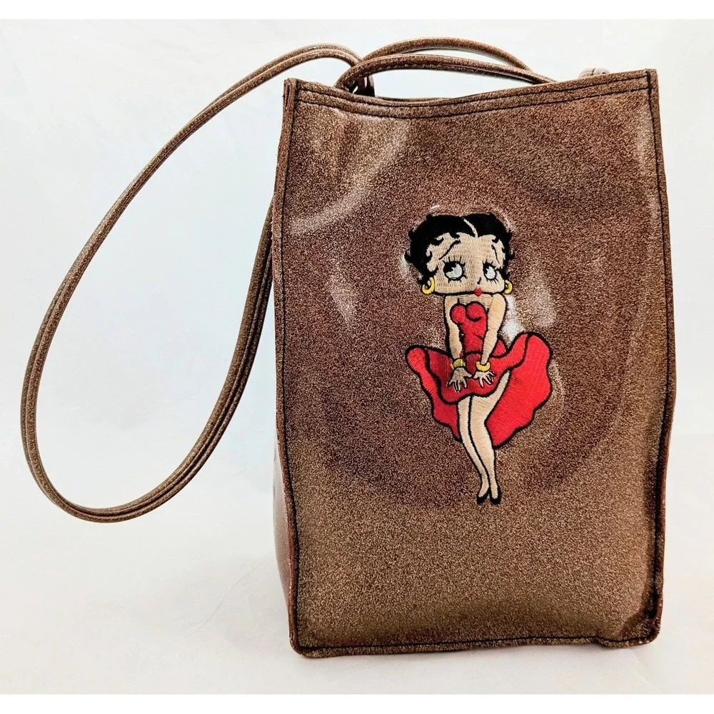 1995 Hearst Betty Boop Gold Metallic Sparkle Plastic Purse